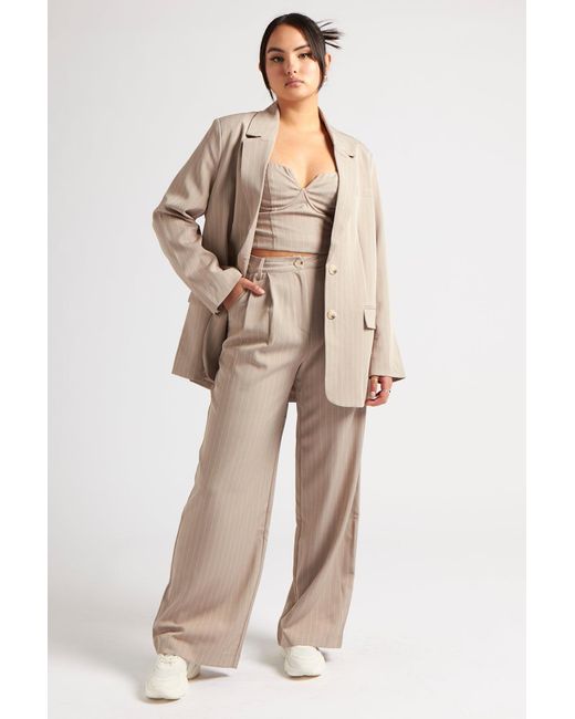 Urban Bliss Natural Striped Blazer