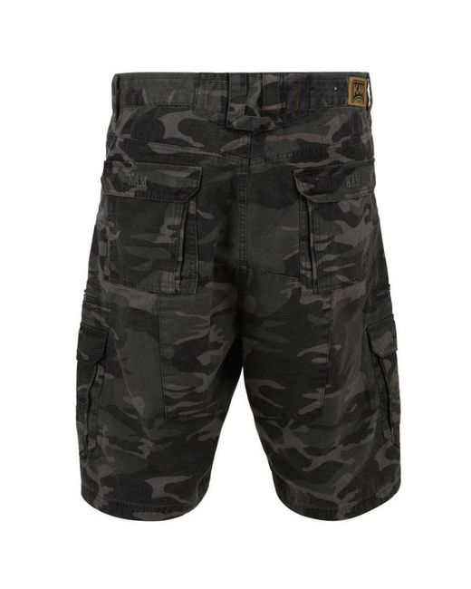 KAM Jeanswear Gray Kam Camo Cargo Shorts for men
