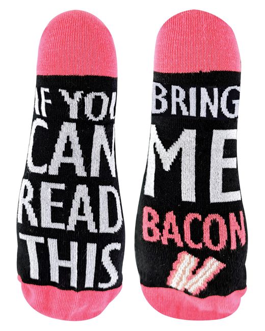 Sock Snob Red If You Can Read This Socks Bring Me Bacon for men