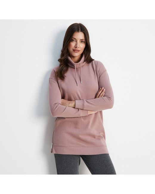 TOG24 Drakeford Longline Sweat Faded Pink Cotton