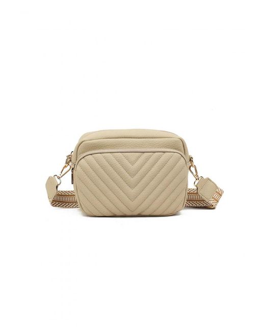 Where's That From Natural 'Halycon' Cross Body Bag With Stitching Detail