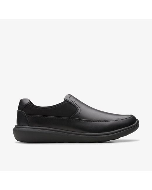 Clarks Black Watchet Step Leather Shoes for men