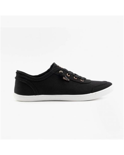 Skechers Black Bobs B Cute Ladies Canvas Slip On Trainers