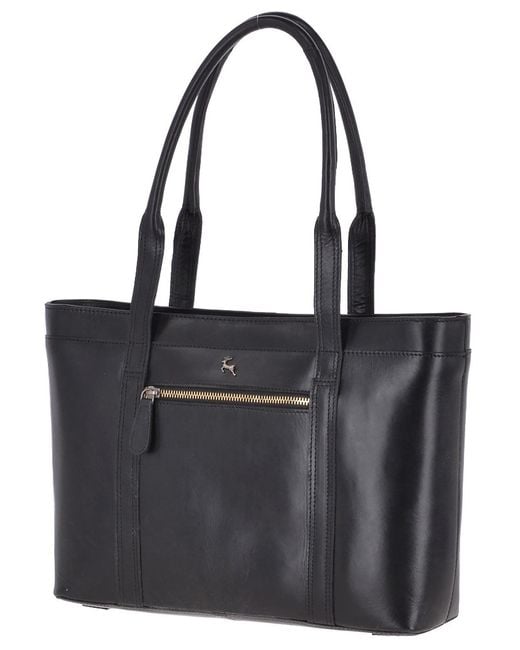 Ashwood Leather Black Vegetable Tanned Real Tote Bag