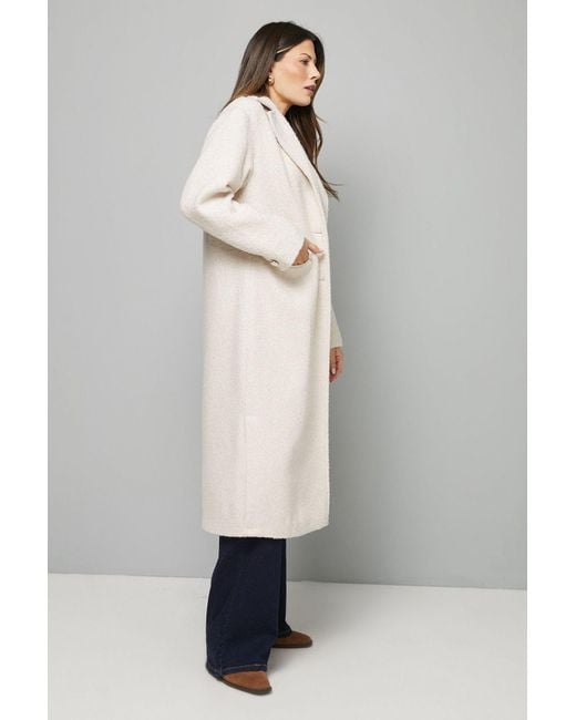 Wallis Natural Collared Cuff Detail Maxi Coat