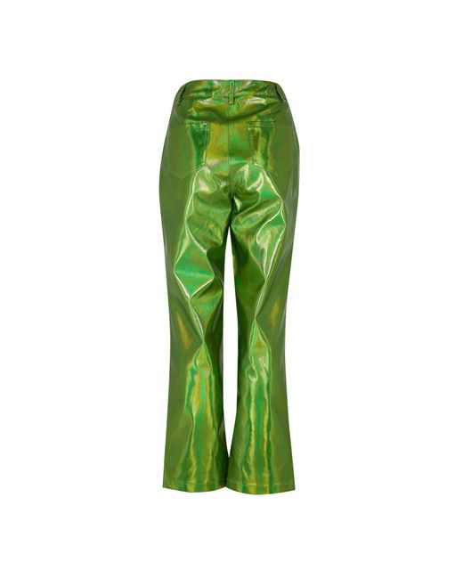 Amy Lynn Green Amylynn Lupe Metallic Patterned Five Pocket Pants