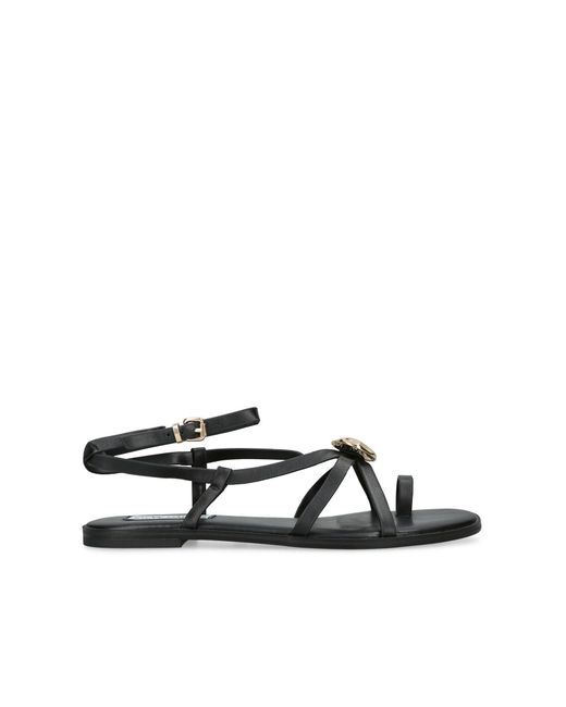 Steve Madden Black Leather Napa Valley Sandals