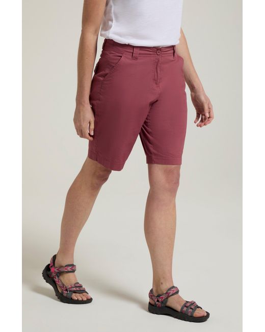 Mountain Warehouse Red 'Coast' Shorts Sun Protection Stretchy Casual Bottoms Cotton