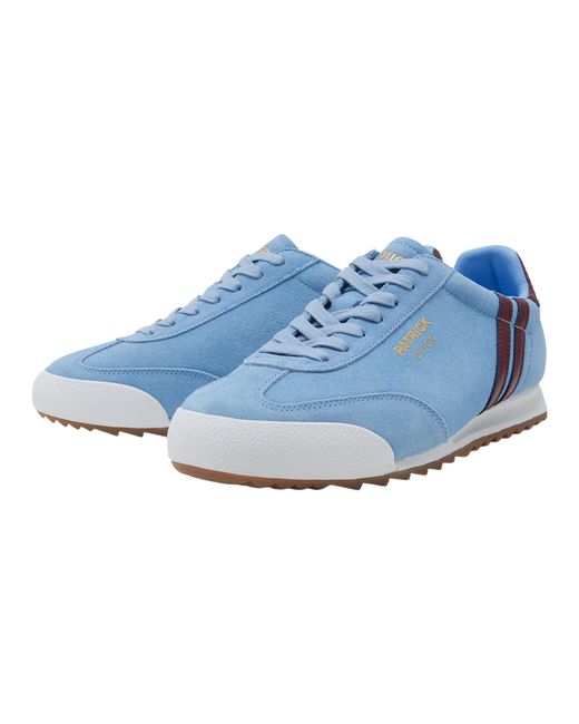 Patrick Blue Dijon Suede Running Trainers /Burgundy/ for men