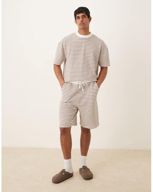 ASOS Natural Oversized Crochet Style Short for men
