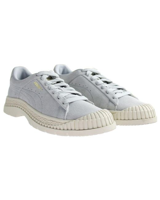 PUMA Gray Utility Trainers Leather