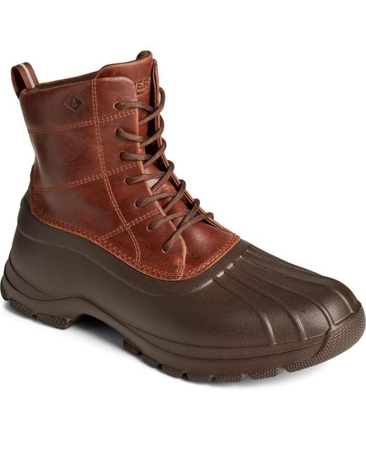 Sperry Top-Sider Brown Duck Float Leather Wellington Boots