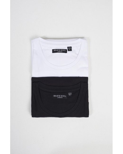 Brave Soul White 2 Pack Crew Neck T-Shirts for men