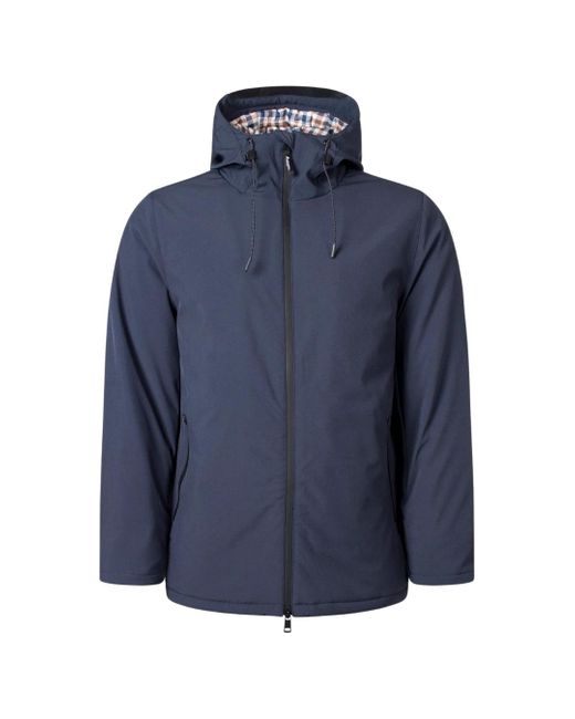 Aquascutum Blue Active Shell Mid Parka Jacket for men