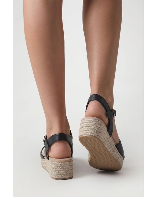 Boohoo Brown Extra Wide Fit 2 Part Flatform Wedges