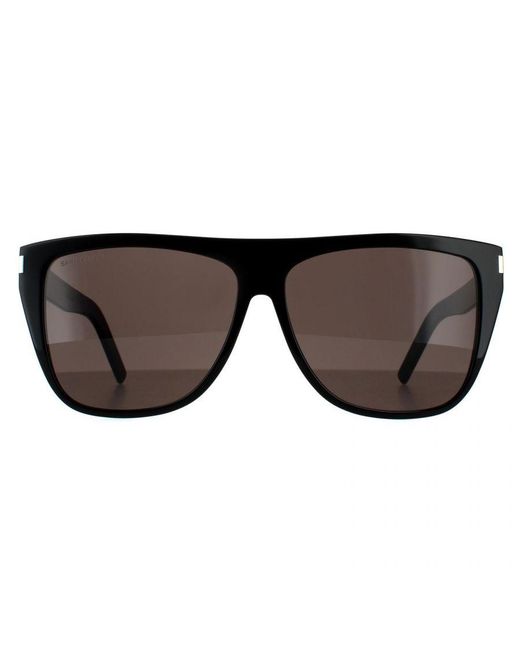 Saint Laurent Black Square Smoke Sunglasses