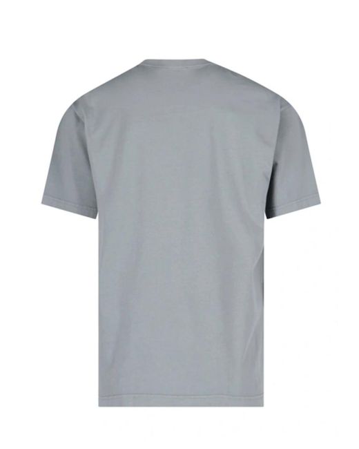 Balenciaga Gray Bb Logo Embroidered Oversized T-Shirt for men