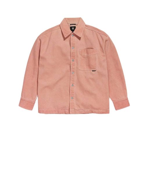 G-Star RAW Pink Gbg-Star Raw Oversized Overshirt Light Dusty Rose for men