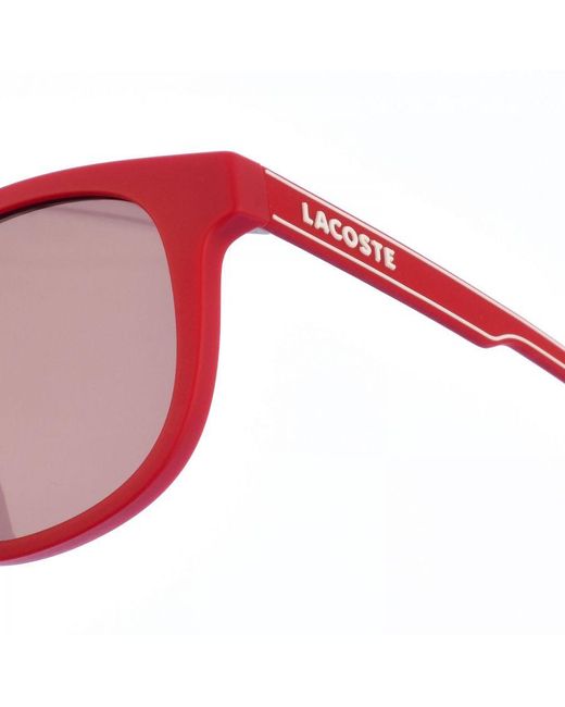 Lacoste Red Oval Shaped Acetate Sunglasses L3644S for men
