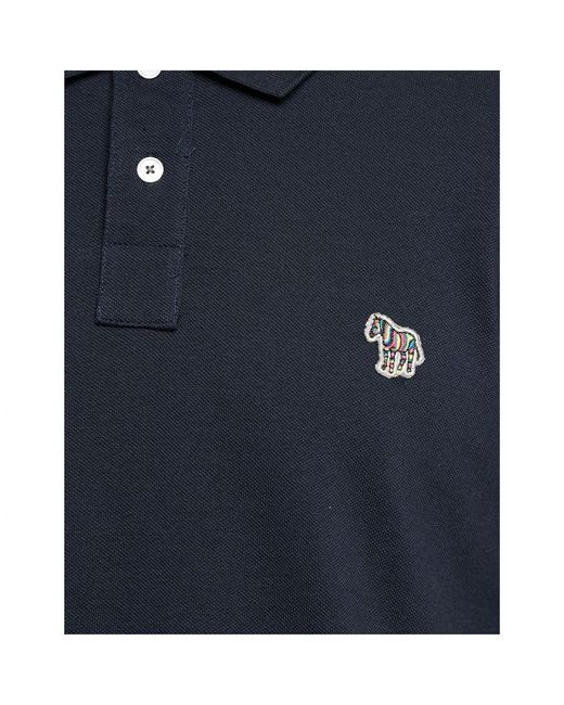 Paul Smith Basic Zebra Logo Poloshirt In Navy in het Blue voor heren