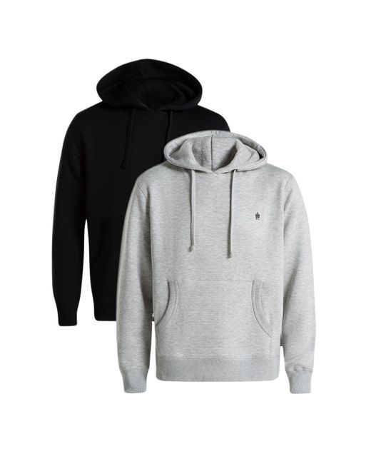 French Connection Gray 2 Pack Cotton Blend Hoodies for men