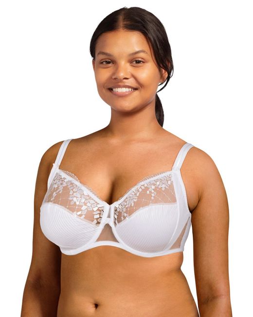 Chantelle White C13810 Pont Neuf Very Covering Underwired Bra