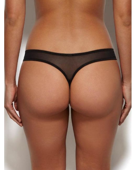 Gossard Black Glossies Lace Thong