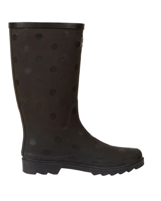 Trespass Black Adult Elena Polka Dot Wellington Boots