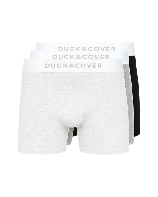 Duck and Cover White Sagnet Boxer Shorts (Pack Of 3) for men
