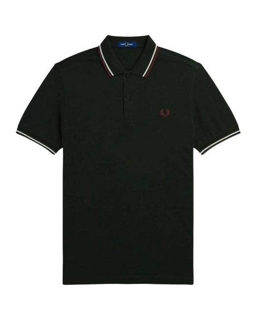 Fred Perry Black Twin Tipped Dark Polo Shirt Cotton for men