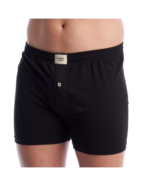 Omera Black Organic Cotton Boxer Shorts With Button 2012 for men