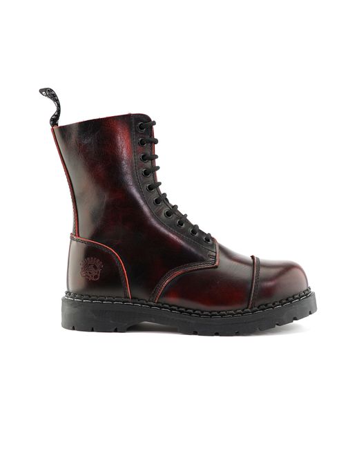 Grinders Brown Wine Leather Steel Toe Cap Lace Up Boots