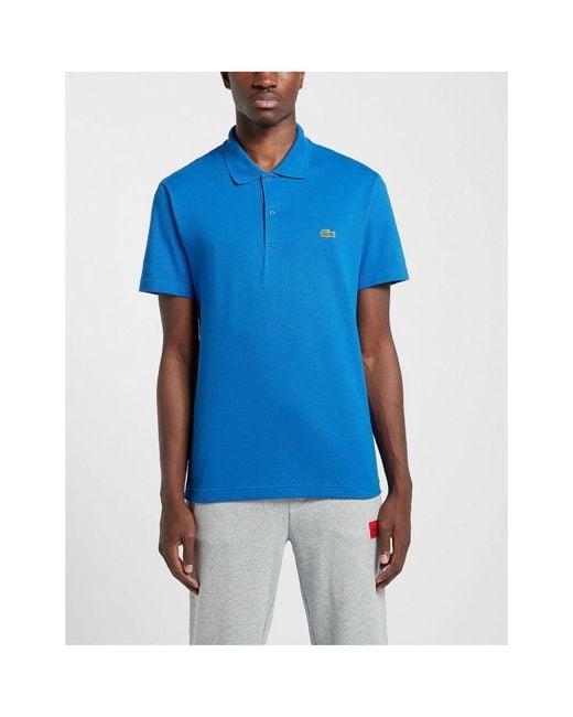 Lacoste Blue Regular Fit Cotton Polo Shirt for men