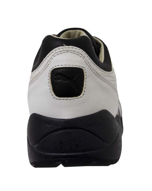 PUMA Black S Trinomic Xs5000 X Miitaly White Leather Lace Up Trainers 357262 01 for men