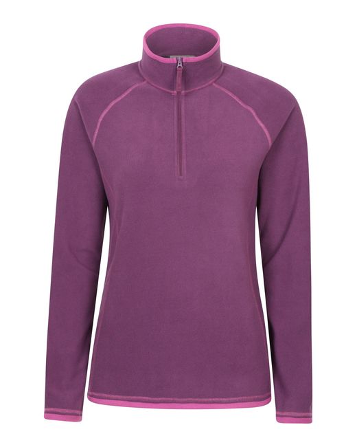 Mountain Warehouse Purple 'Montana' Microfleece Jacket Half Zip Breathable Quick Dry Sweater