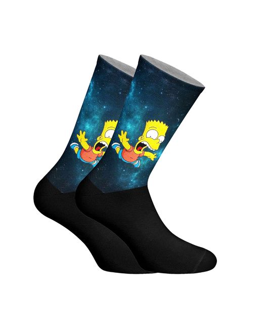 Jenes Socks Blue Elastic Printed Long
