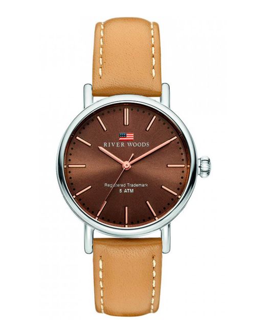 River Woods Brown Oswego Watch Rw340017 Leather