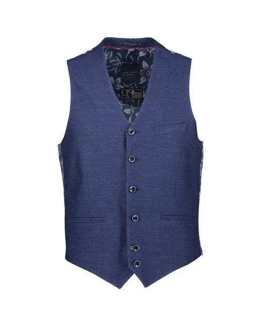 Guide London Blue Stab Stitch Waistcoat for men