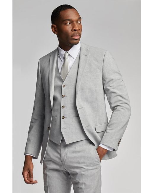 Antique Rogue Gray Single Breasted Long Sleeve Two Button Regular Suit Jacket for men