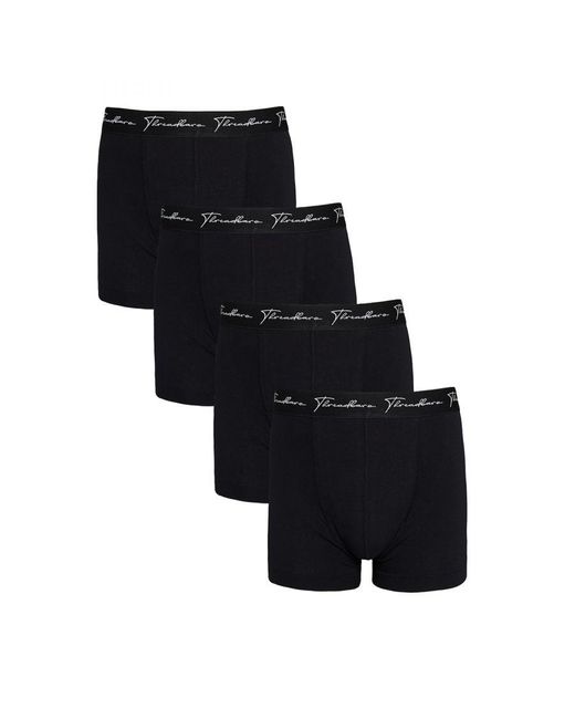 Threadbare Black 4 Pack 'kayden' Hipster Boxers for men