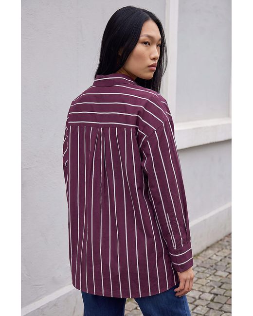 D.u.s.k Purple Stripe Oversized Shirt