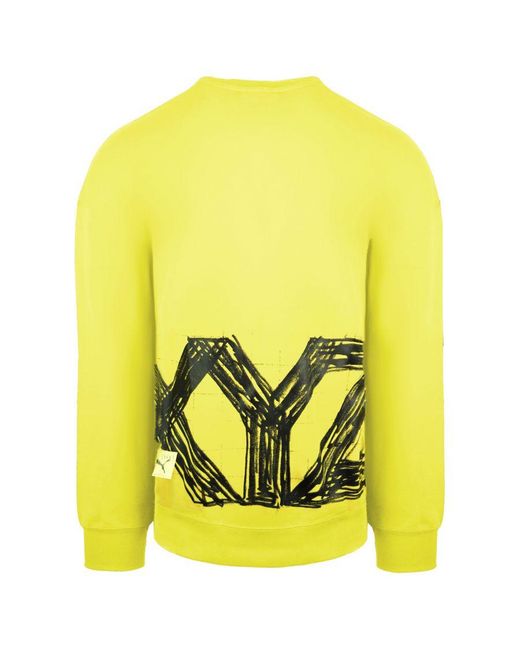 PUMA Yellow X Michael Lau Long Sleeve Crew Neck Graphic Sweatshirt 530358 79 Cotton for men