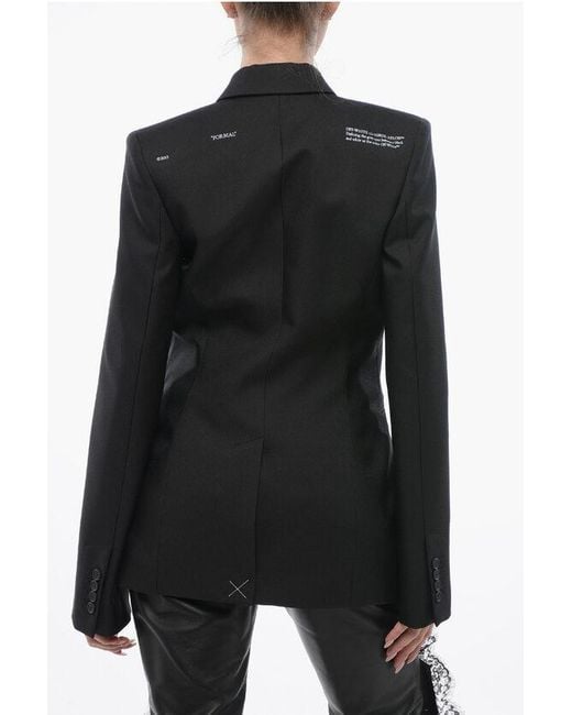 Off-White c/o Virgil Abloh Black For Ever Blazer Slim Fit Corporate Tech Con Rever A Lancia