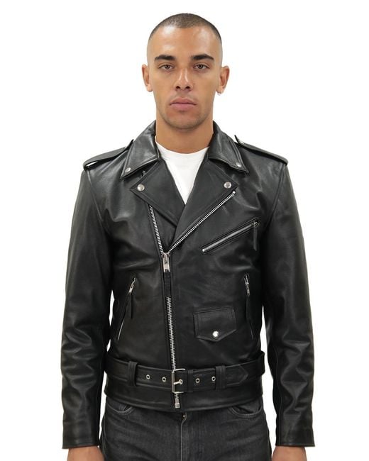 Infinity Leather Black Fringe Hide Biker Jacket- Tokyo for men