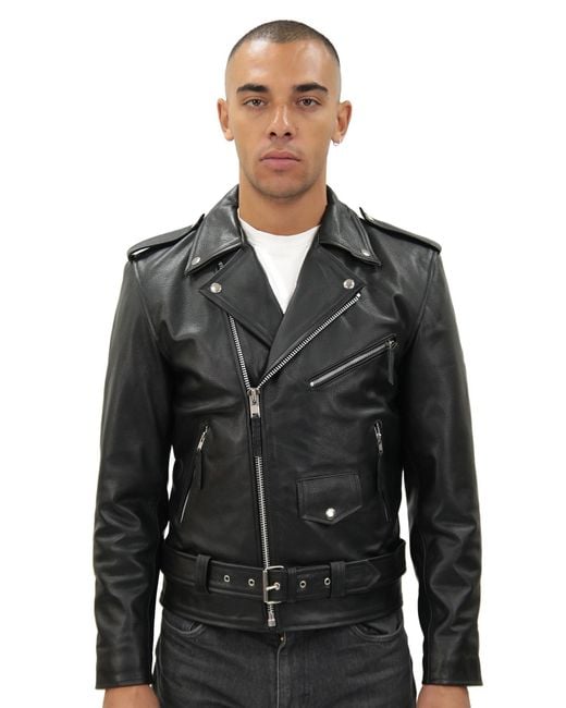 Infinity Leather Black Fringe Hide Biker Jacket- Tokyo for men