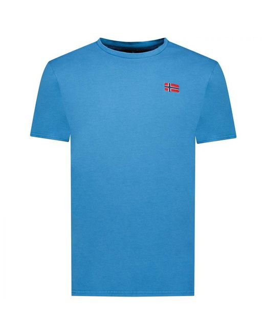 GEOGRAPHICAL NORWAY Blue Short Sleeve T-Shirt Sy1363Hgn for men