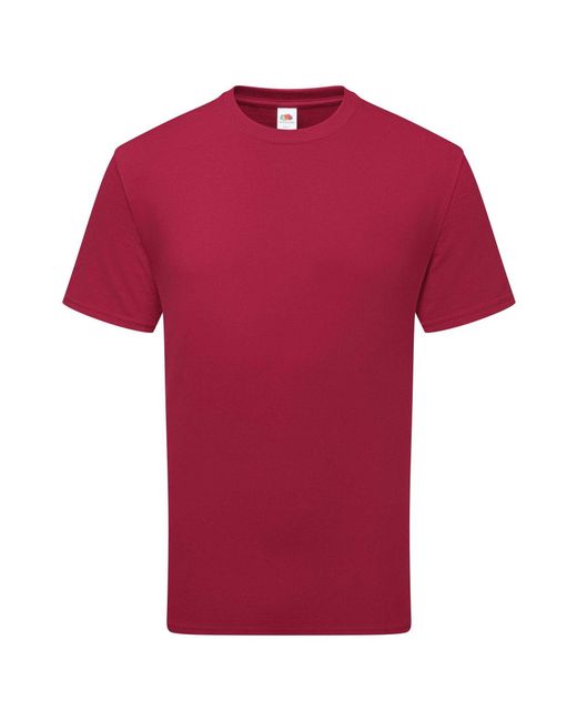 Fruit Of The Loom Red Adult Pure Cotton T-Shirt (Cranberry)