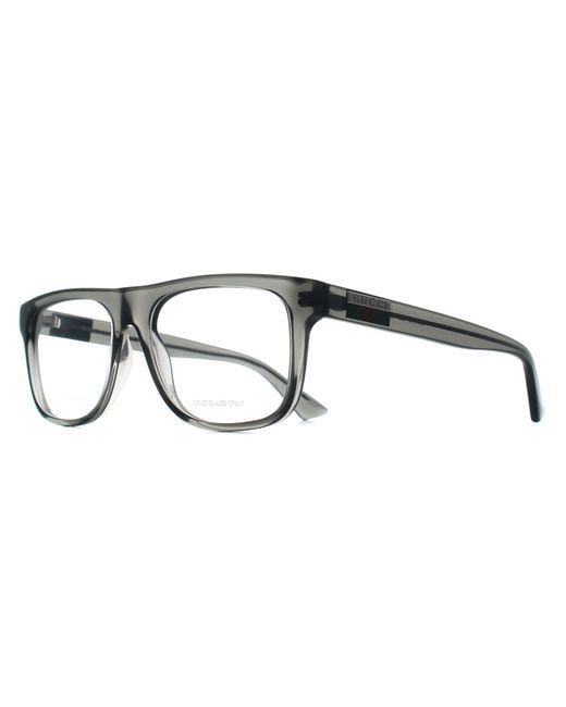 Gucci Brown Rectangular Shiny Transparent Gg1117O for men