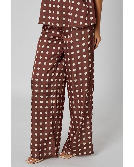Urban Bliss Brown Spot Wide Leg Trouser