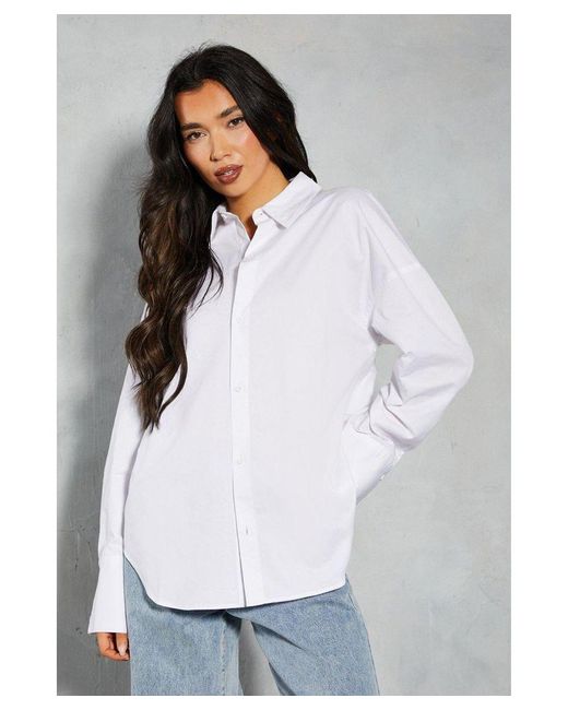 MissPap White Oversized Open Back Shirt